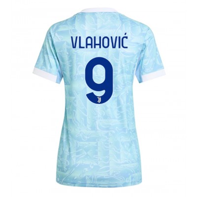 Fotballdrakt Dame Juventus Dusan Vlahovic #9 Bortedrakt 2025-26 Kortermet Fotballdrakt Dame Juventus Dusan Vlahovic #9 Bortedrakt 2025-26 Kortermet